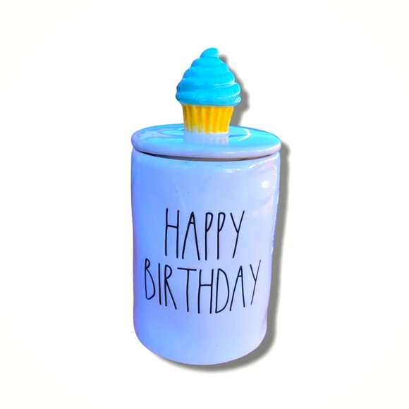 Rae Dunn Other - Rae Dunn Candle HAPPY BIRTHDAY with Blue Cupcake Lid